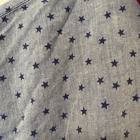 A Fish Named Fred Men’s Button Down Flip Cuff Shirt Blue Stars Size XL Cotton - Picture 5 of 13